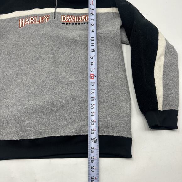 Harley Davidson Sweater BOYS L Gray 1/4 Zip Mock Neck Sweatshirt Motorcycles - Picture 4 of 9